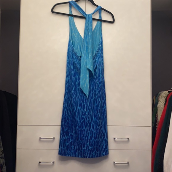 Catherine Blue Cheetah Halter Dress - Picture 2 of 3